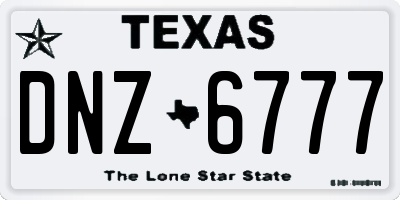 TX license plate DNZ6777