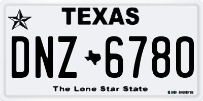TX license plate DNZ6780