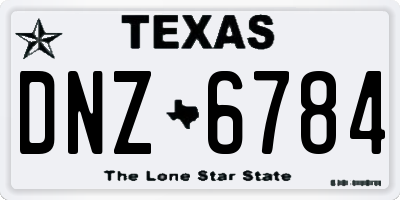 TX license plate DNZ6784