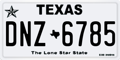 TX license plate DNZ6785