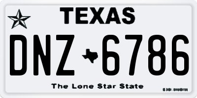 TX license plate DNZ6786