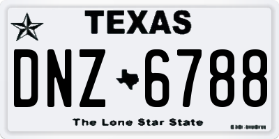 TX license plate DNZ6788