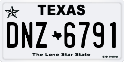 TX license plate DNZ6791