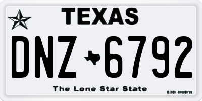 TX license plate DNZ6792