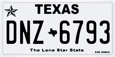TX license plate DNZ6793