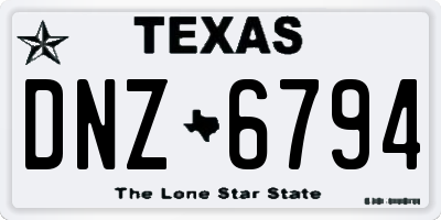 TX license plate DNZ6794