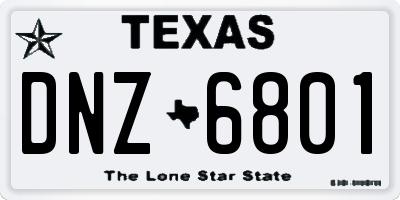 TX license plate DNZ6801