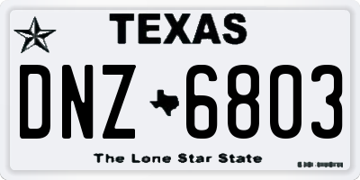 TX license plate DNZ6803