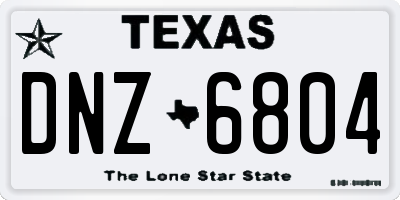 TX license plate DNZ6804