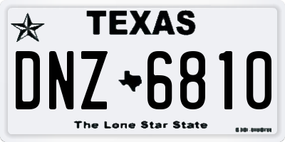 TX license plate DNZ6810