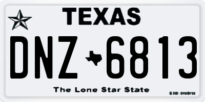 TX license plate DNZ6813