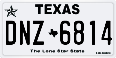 TX license plate DNZ6814