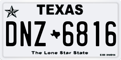 TX license plate DNZ6816