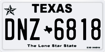 TX license plate DNZ6818