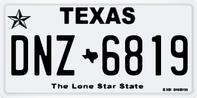TX license plate DNZ6819