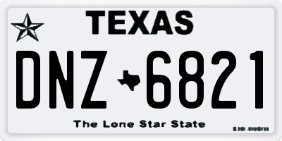 TX license plate DNZ6821