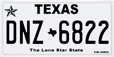 TX license plate DNZ6822