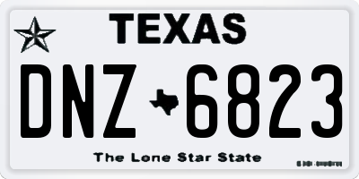 TX license plate DNZ6823