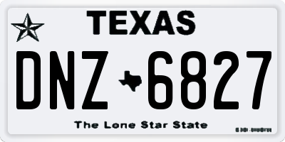 TX license plate DNZ6827