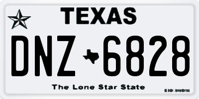 TX license plate DNZ6828