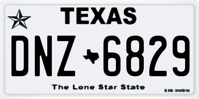 TX license plate DNZ6829