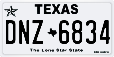 TX license plate DNZ6834