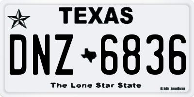 TX license plate DNZ6836