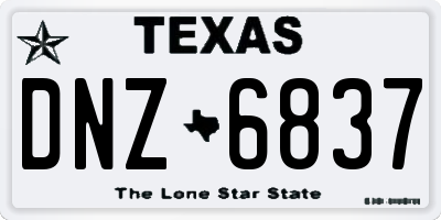 TX license plate DNZ6837
