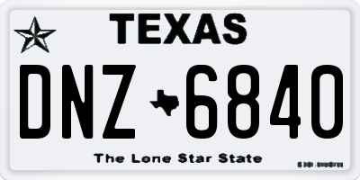 TX license plate DNZ6840