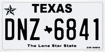 TX license plate DNZ6841