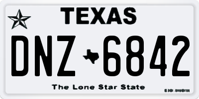 TX license plate DNZ6842