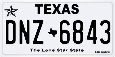 TX license plate DNZ6843