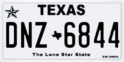 TX license plate DNZ6844