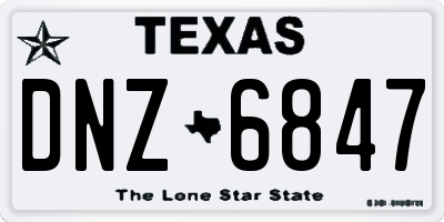 TX license plate DNZ6847