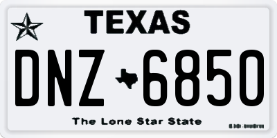 TX license plate DNZ6850