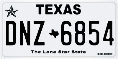 TX license plate DNZ6854