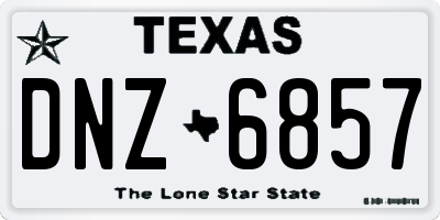 TX license plate DNZ6857