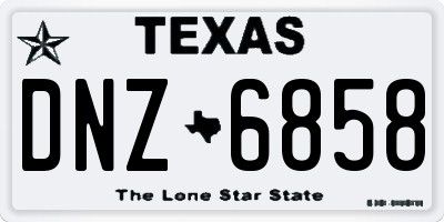 TX license plate DNZ6858