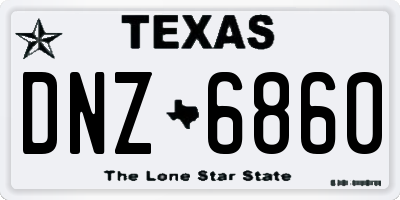 TX license plate DNZ6860