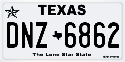 TX license plate DNZ6862