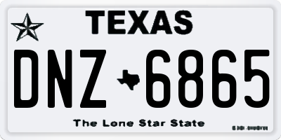 TX license plate DNZ6865
