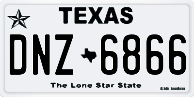 TX license plate DNZ6866