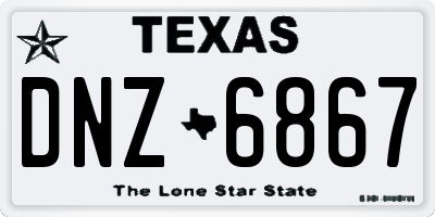 TX license plate DNZ6867