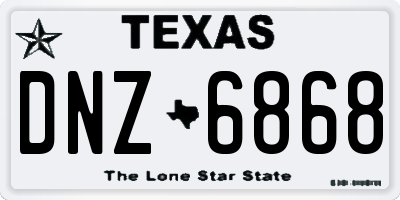 TX license plate DNZ6868
