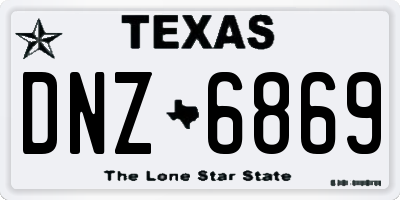 TX license plate DNZ6869