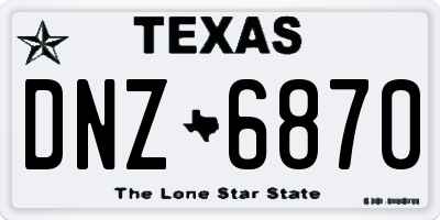 TX license plate DNZ6870