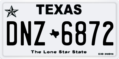 TX license plate DNZ6872
