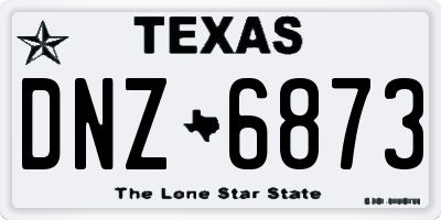 TX license plate DNZ6873