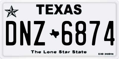 TX license plate DNZ6874