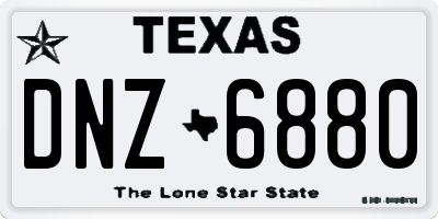 TX license plate DNZ6880